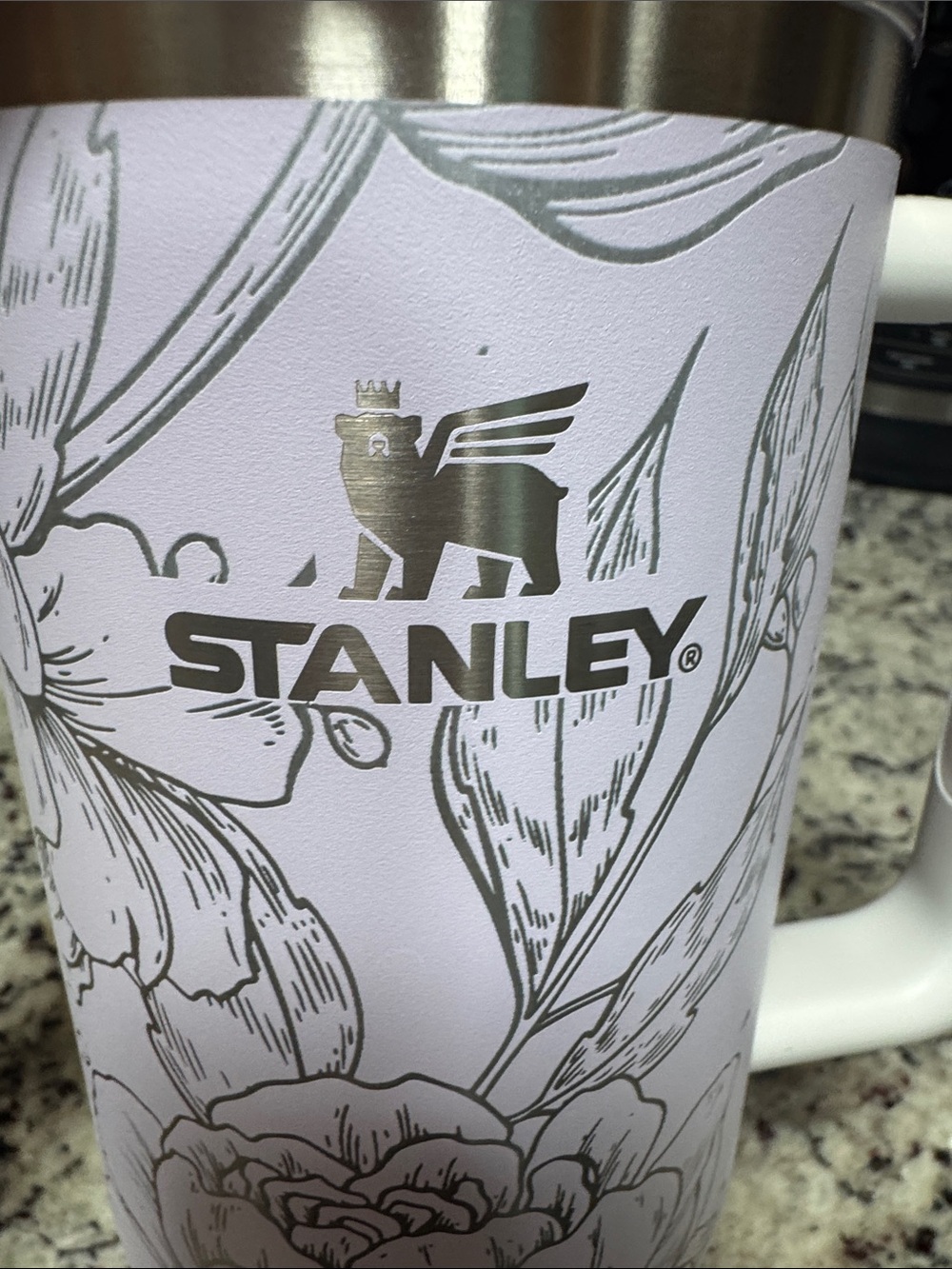 Stanley Lavender Floral Engraved Adventure Tumbler with Handle - Picture 2 of 6